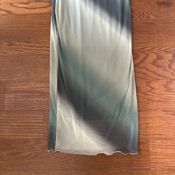 See You Monday Maxi Mesh Lined Bodycon Blue Green Dress Size Small Worn one time - Picture 3 of 12